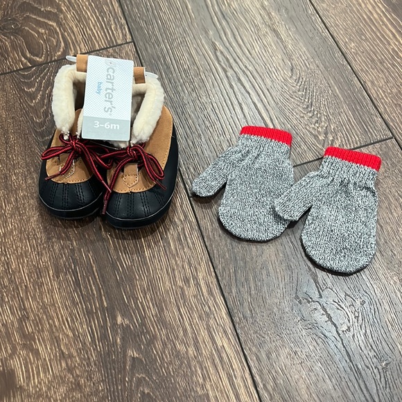 Carter's Other - Baby Boy's Carter's Boots and Mittens Lot 3-6 month's